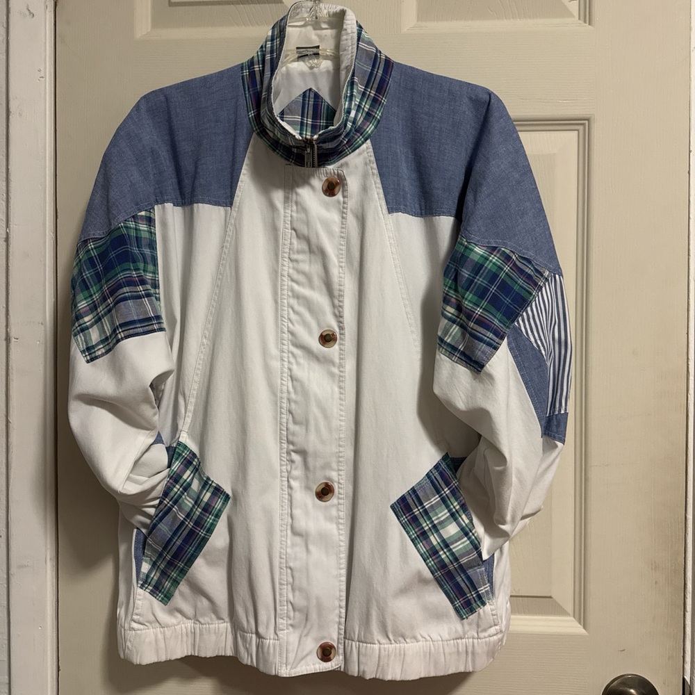 G4000 Originals Vintage 80s Retro Plaid Bomber Jacket Oversized Women’s Size M